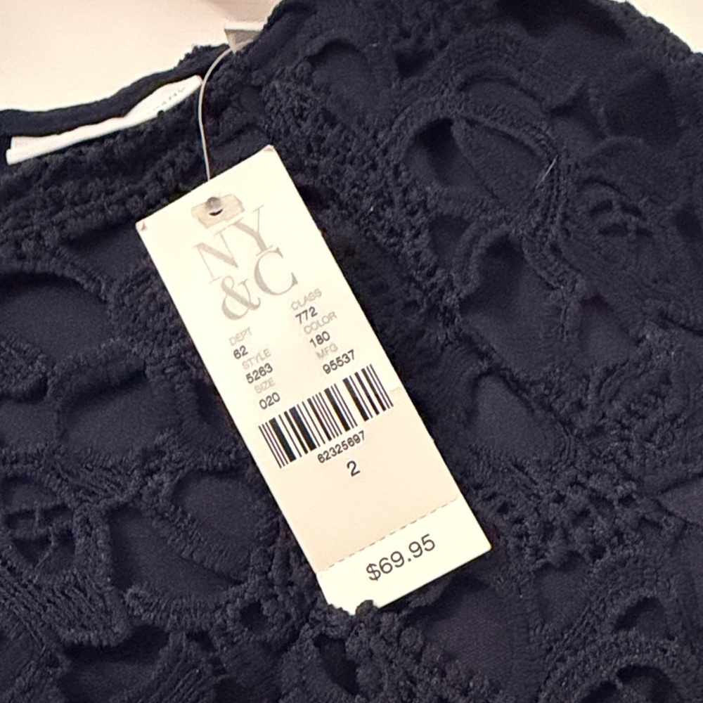 New York & Company Navy Lace Midi Dress NWT